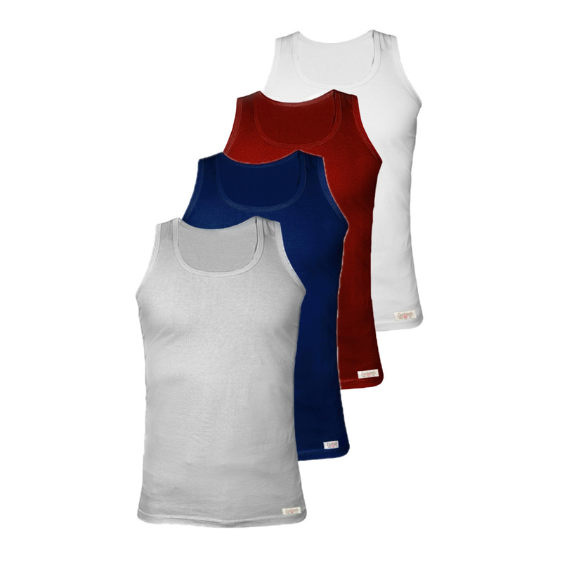 زیرپوش رکابی مردانه پنبینه مدل نخ پنبه خالص صادراتی مجموعه 4 عددی