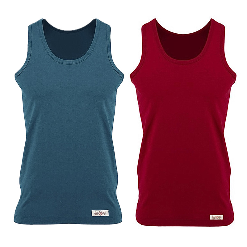 زیرپوش رکابی مردانه پنبینه مدل نخ پنبه خالص صادراتی مجموعه 2 عددی