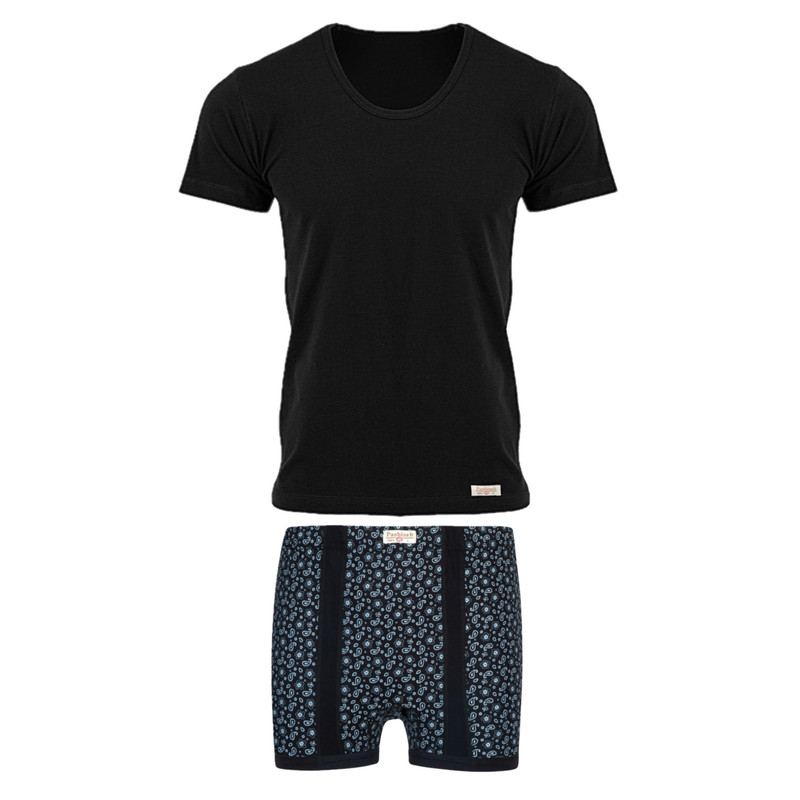 ست شورت و زیرپوش مردانه پنبینه مدل نخ پنبه خالص ترمه