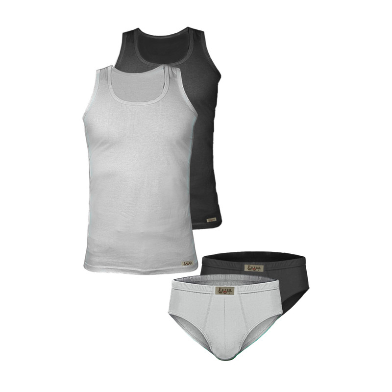 ست شورت و زیرپوش مردانه تولیدی پاران مدل نخ پنبه خالص صادراتی مجموعه 2 عددی