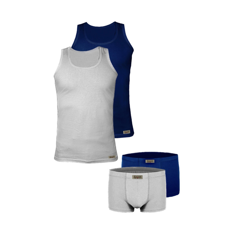 ست شورت و زیرپوش رکابی مردانه تولیدی پاران مدل نخ پنبه خالص صادراتی مجموعه 2 عددی