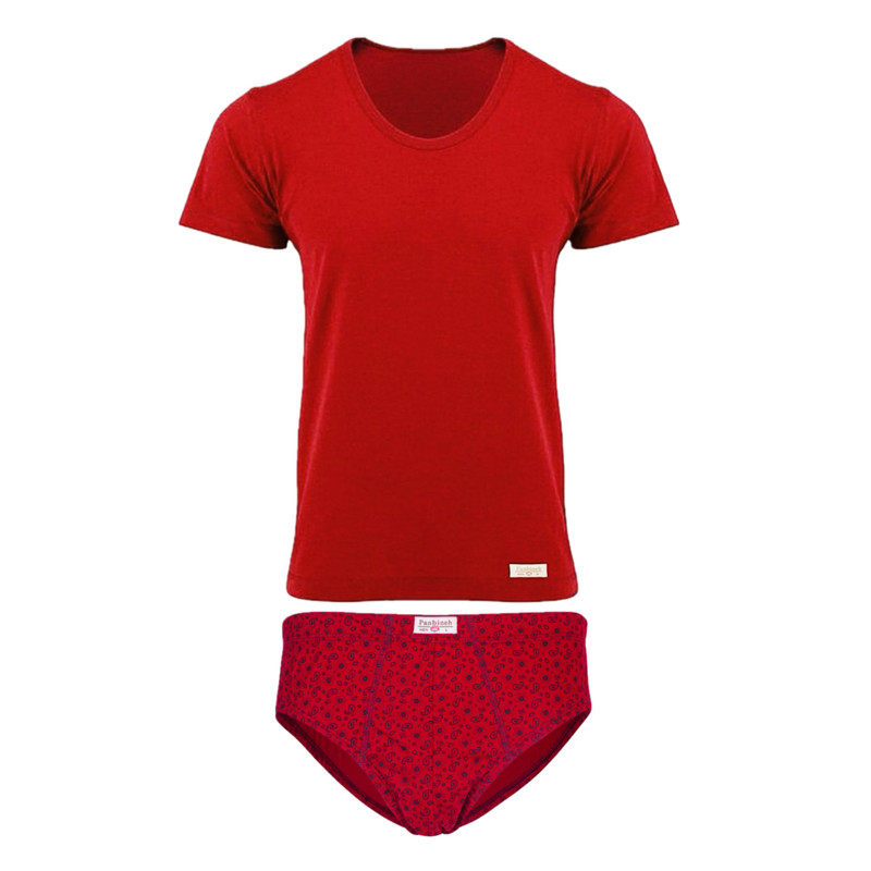 ست شورت و زیرپوش مردانه پنبینه مدل نخ پنبه خالص صادراتی طرح ترمه