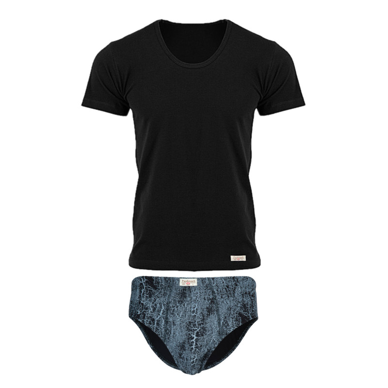 ست شورت و زیرپوش مردانه پنبینه مدل نخ پنبه خالص صادراتی طرح آراد