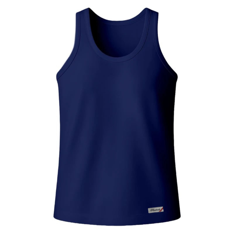 زیرپوش رکابی یقه گرد مردانه پنبینه مدل نخ پنبه رنگ سرمه ای