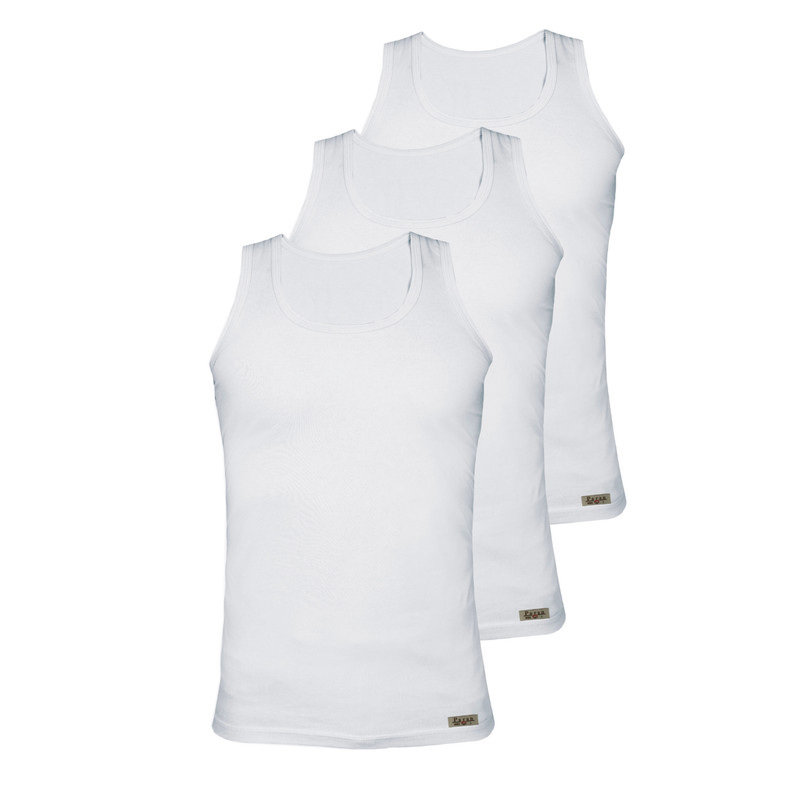 زیرپوش مردانه تولیدی پاران مدل نخ پنبه خالص رکابی  صادراتی مجموعه 3 عددی