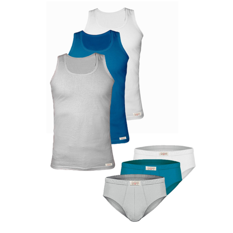 ست شورت و زیرپوش رکابی مردانه پنبینه مدل نخ پنبه خالص صادراتی مجموعه 3 عددی