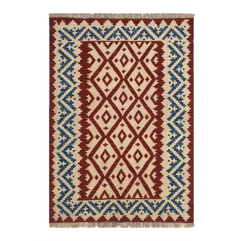 گلیم دستبافت دو زرع طرح قشقایی کد 18012013