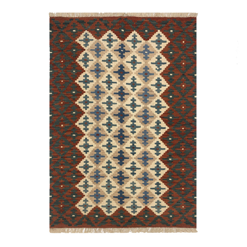 گلیم دستبافت دو زرع طرح قشقایی کد 18012017