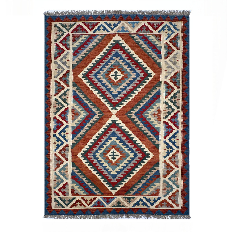 گلیم دستبافت چهار متری طرح سنتی مدل ترنجی کد 24017017