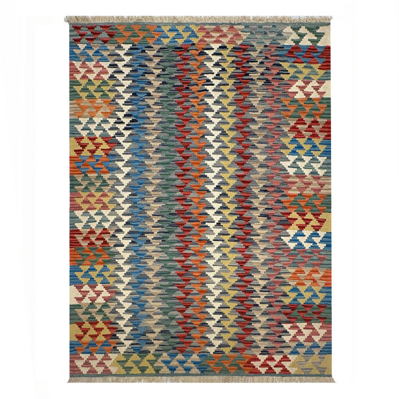   گلیم دستبافت چهار متری طرح سنتی الوان مدل قشقایی کد 24017011