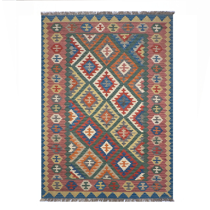 گلیم دستبافت چهار متری طرح سنتی مدل قشقایی کد 24017022