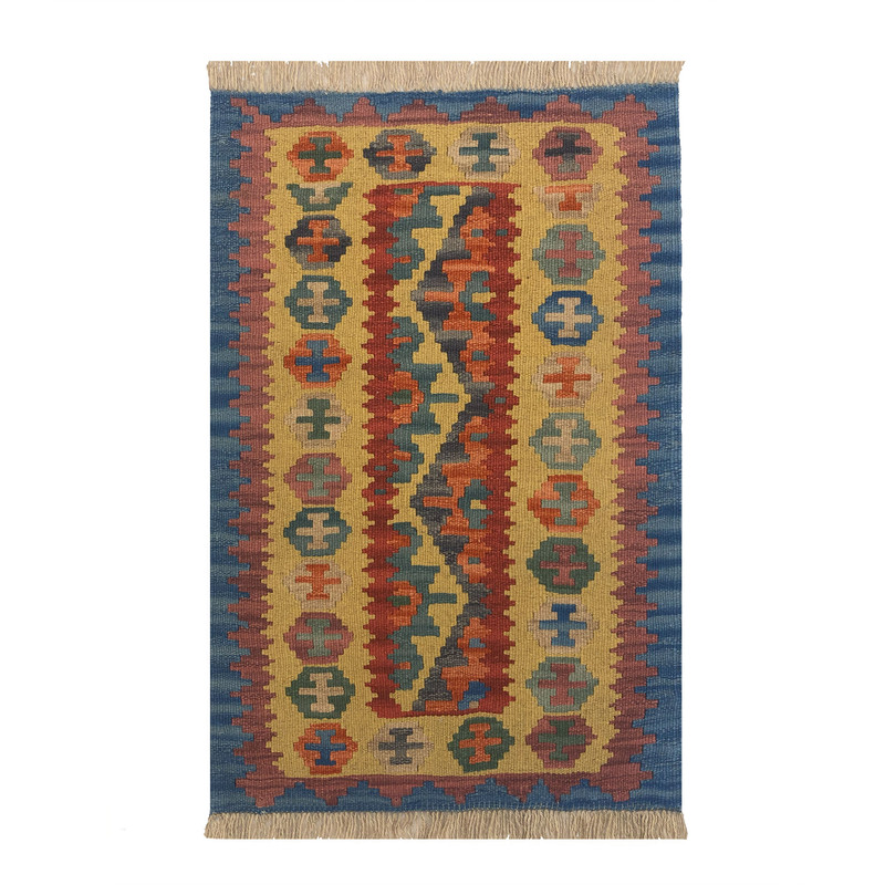  گلیم دستبافت نیم متری طرح شیرازی کد 906036