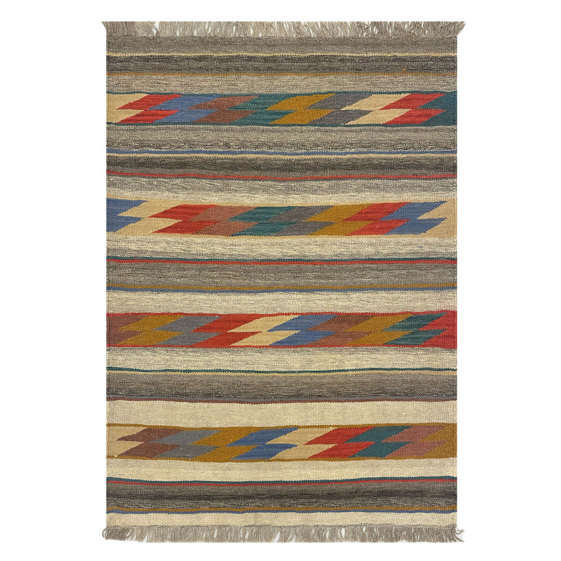   گلیم دستبافت یک و نیم متری طرح مدرن مدل الوان  کد 15143