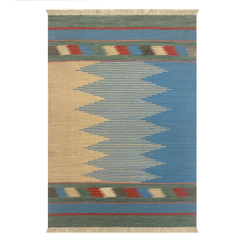   گلیم دستبافت یک و نیم متری طرح مدرن مدل الوان  کد 15153