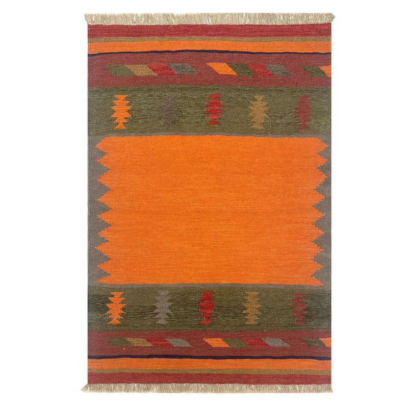   گلیم دستبافت یک و نیم متری طرح مدرن مدل الوان  کد 15156