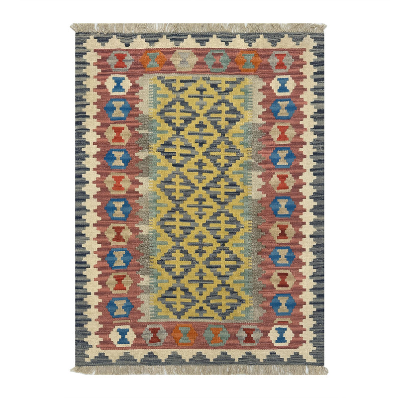   گلیم دستبافت یک و نیم متری طرح قشقایی مدل الوان  کد 15135