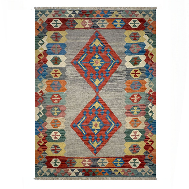    گلیم دستبافت چهار متری طرح سنتی مدل ترنجی کد 24017015