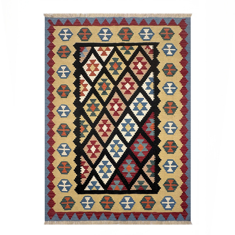    گلیم دستبافت سه متری طرح قشقایی مدل الوان کد 21527