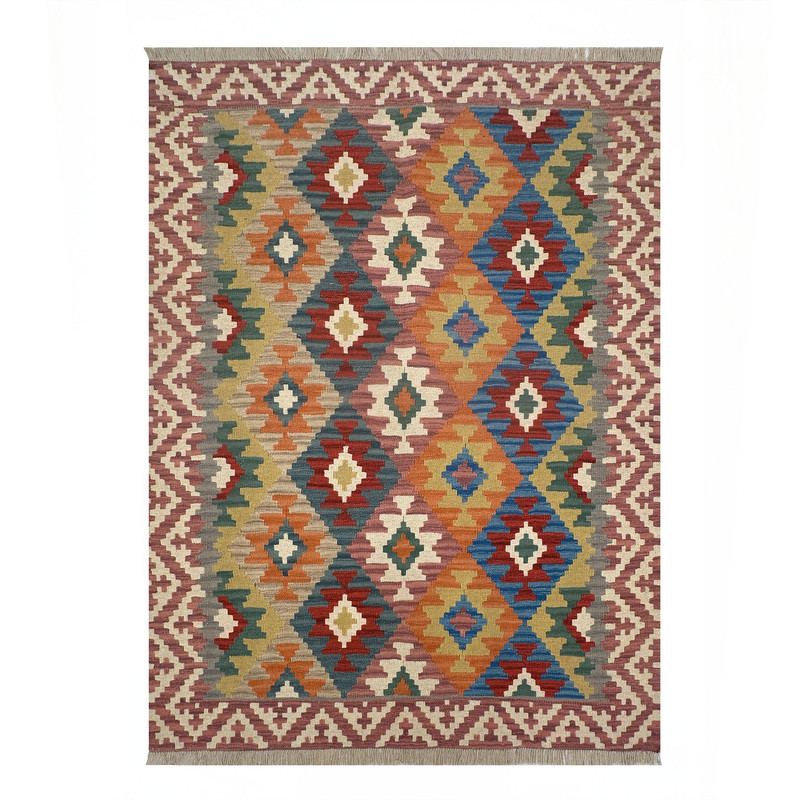    گلیم دستبافت سه متری طرح قشقایی مدل گل تو گل کد 21529