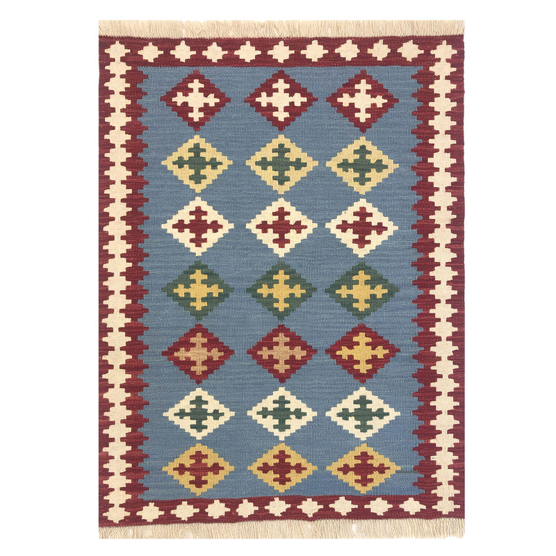 گلیم دستبافت یک متری مدل قشقایی طرح الوان کد 1258075