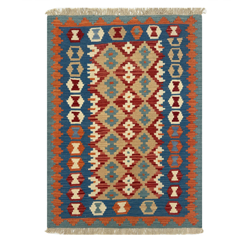   گلیم دستبافت یک و نیم متری طرح قشقایی مدل الوان  کد 15133