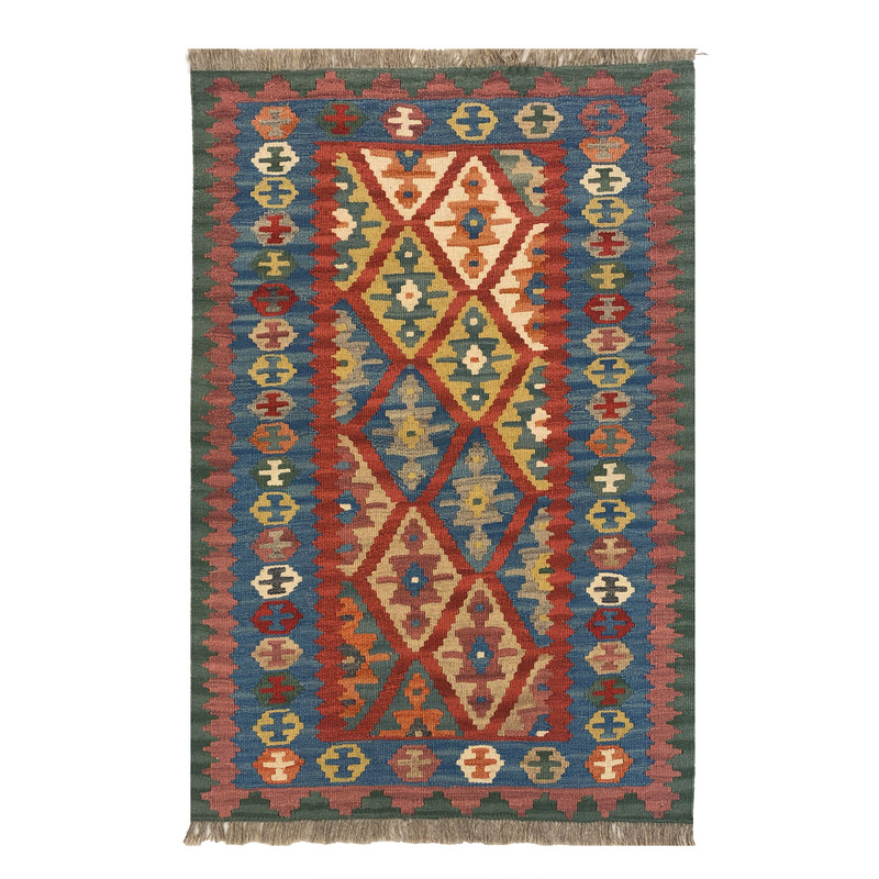 گلیم دستبافت یک متری طرح الوان کد 1258066