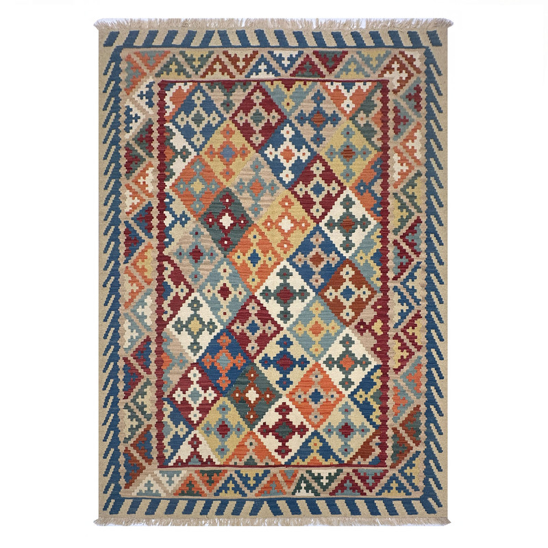 گلیم دستبافت چهار متری طرح سنتی مدل الوان کد 24017021