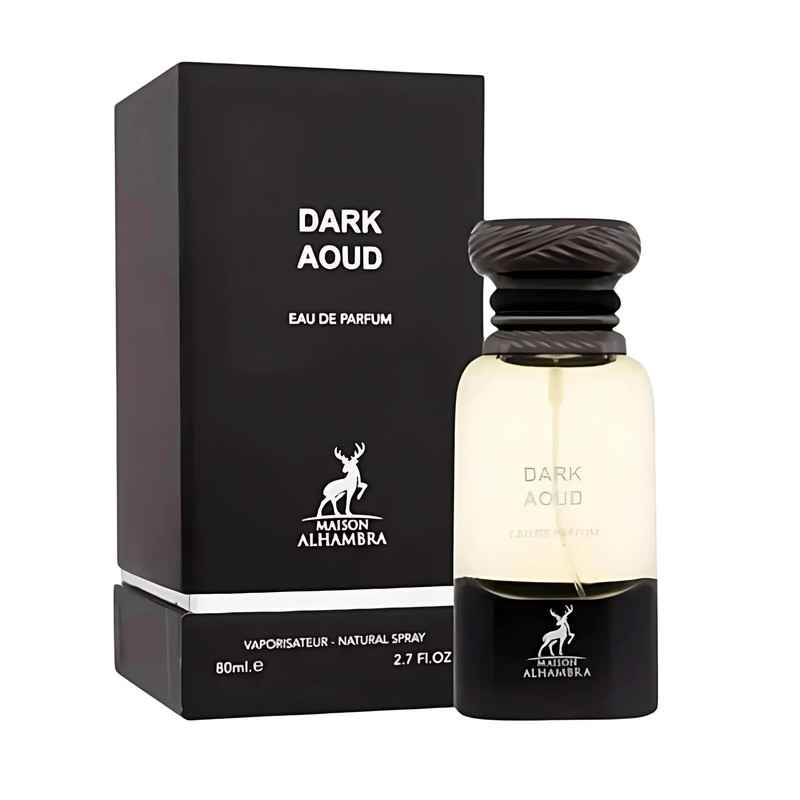 ادوپرفیوم الحمبرا مدل DARK AOUD با رایحه گرم و تلخ حجم 80 میلی‌لیتر