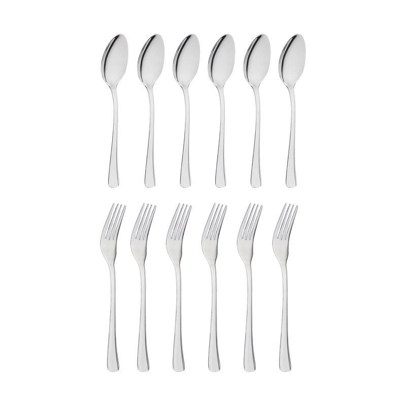 سرویس قاشق و چنگال 12 پارچه صنایع استیل ایران مدل مونزا کد 101 