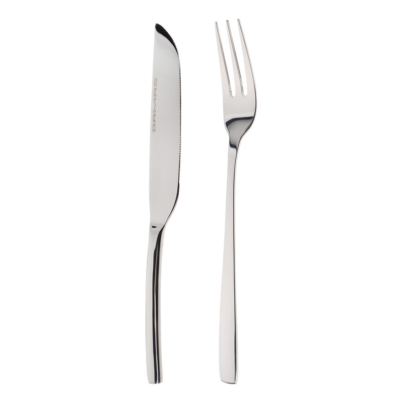 کارد و چنگال سرو گوشت داماس استیل مدل فلورا