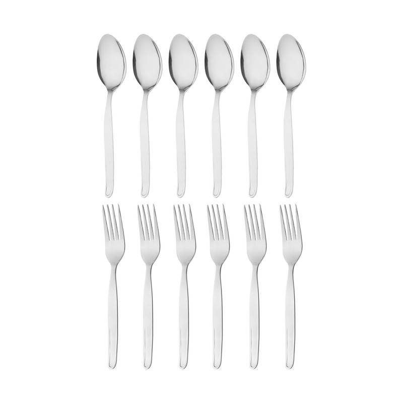 سرویس قاشق و چنگال 12 پارچه صنایع استیل ایران مدل ویولا