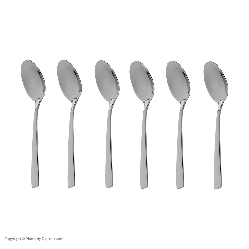 قاشق مربا خوری ناب استیل مدل فلوارنس ساده بسته 6 عددی