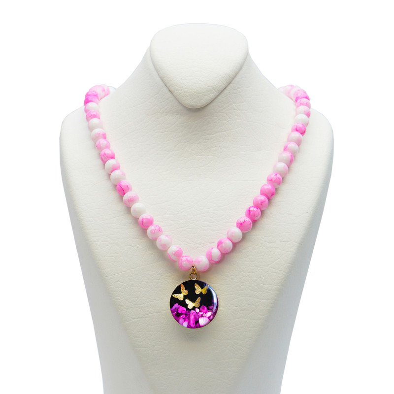 گردنبند زنانه آلتین هنر بزازیان مدل روکش طلا سه پروانه