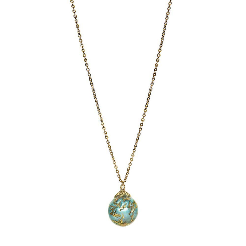 گردنبند زنانه آلتین هنر مدل براده گوی فیروزه