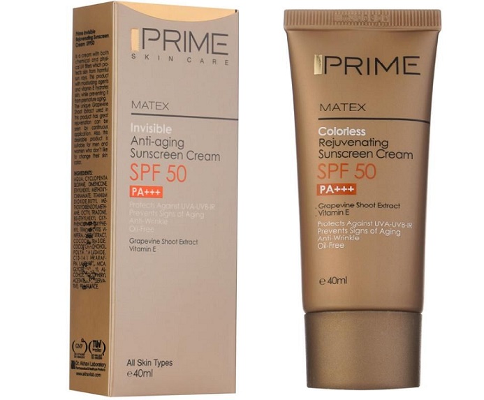 ضدآفتاب جوان کننده انواع پوست بیرنگ spf50 پرایم
