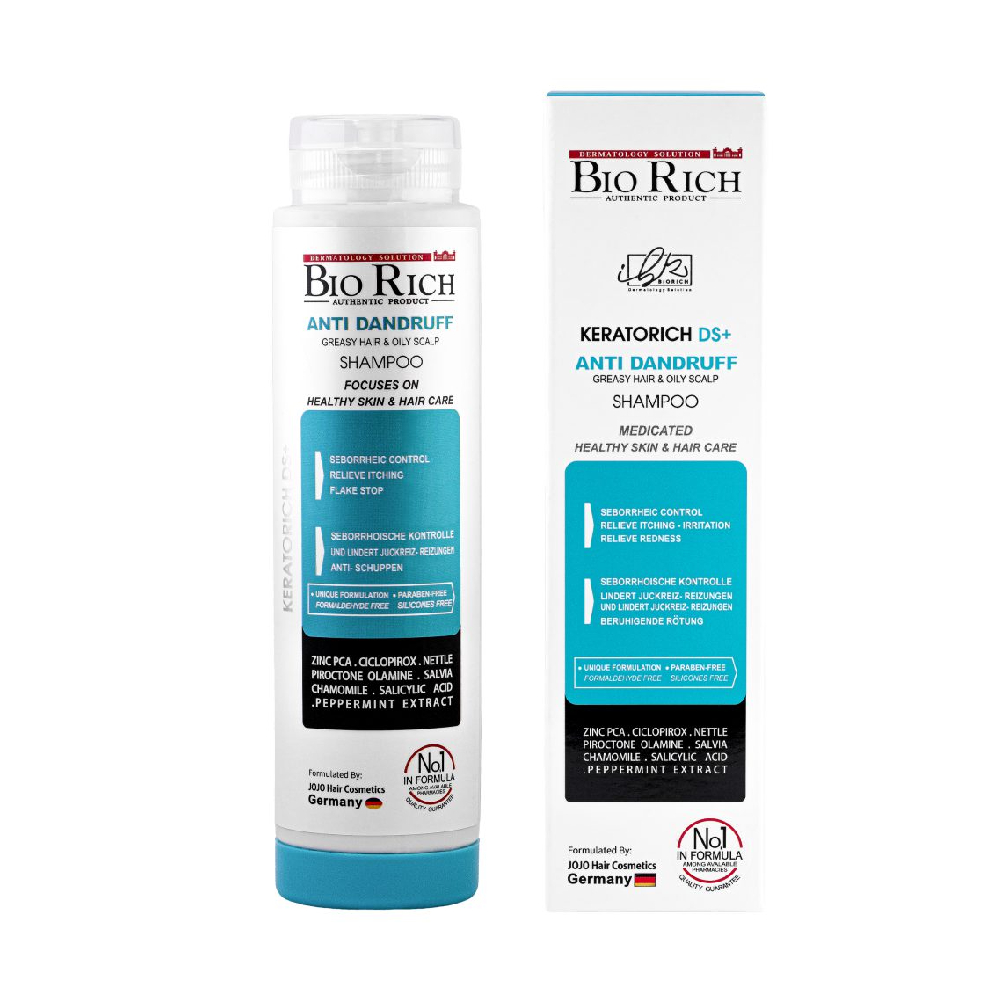 شامپو ضد شوره موی چرب سبزآبی بایوریچ