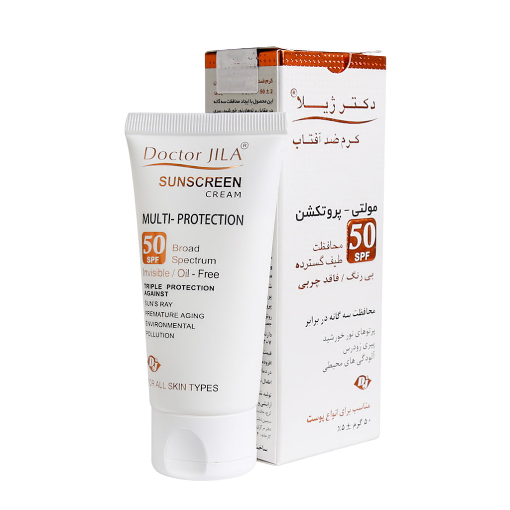 ضدآفتاب مولتی پروتکشن بی رنگ spf50 دکتر ژیلا