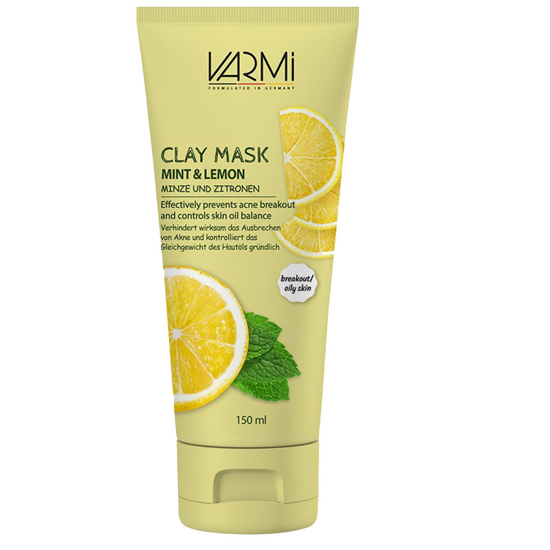 ماسک خاک رسی صورت لیمو و نعنا وارمی