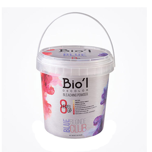 پودر دکلره 500 گرمی آبی سطلی بیول