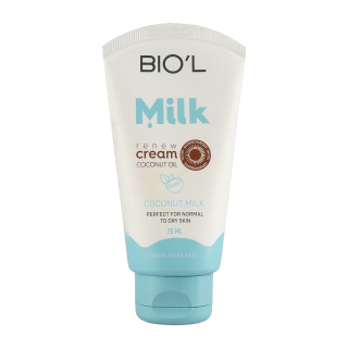 کرم مرطوب کننده دست و صورت حاوی پروتئین شیر و روغن نارگیل بیول