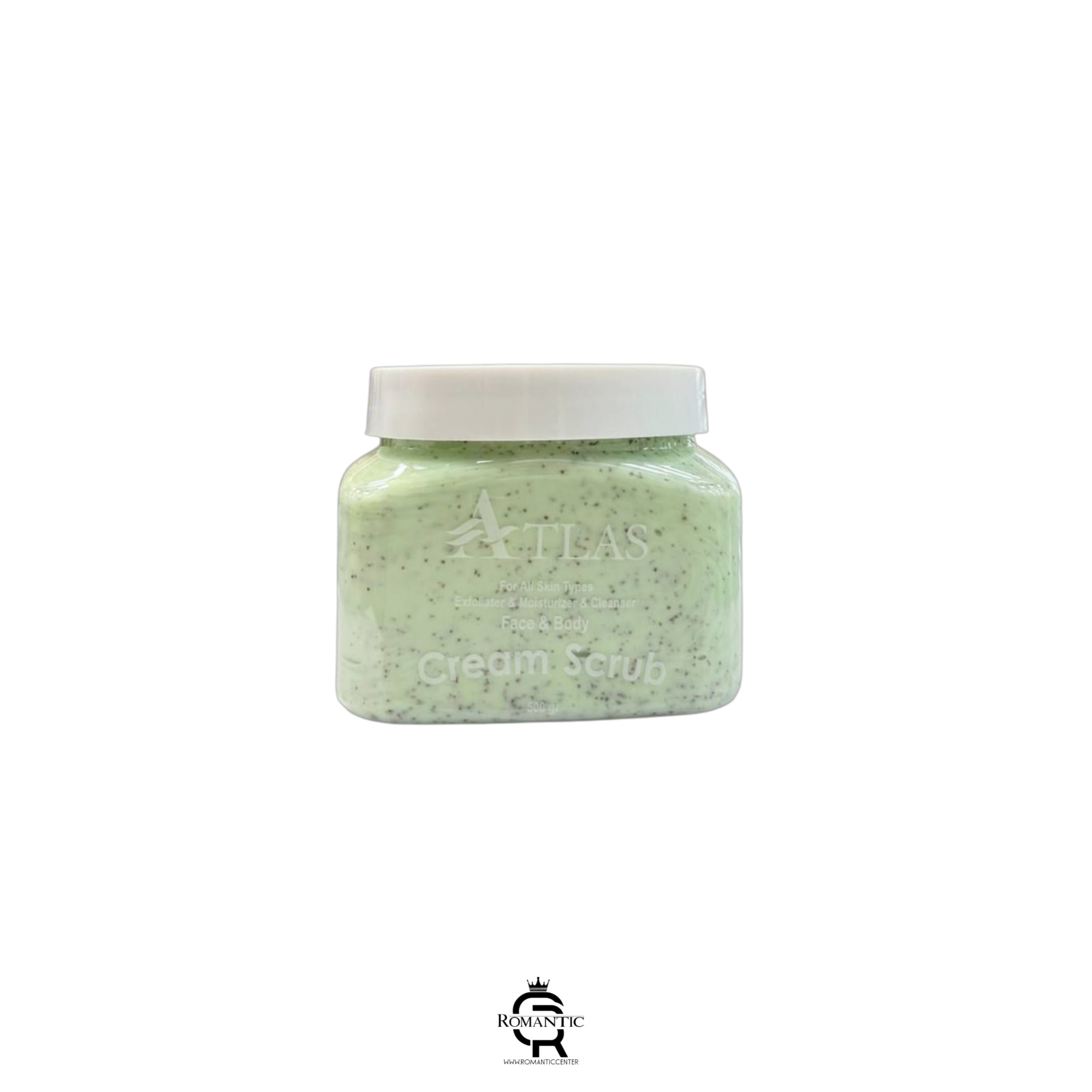 اسکراب صورت و بدن کرمی 500 گرمی سبز اطلس