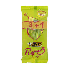 خود تراش سه تیغ پیور سبز بسته 3+1 عددی بیک