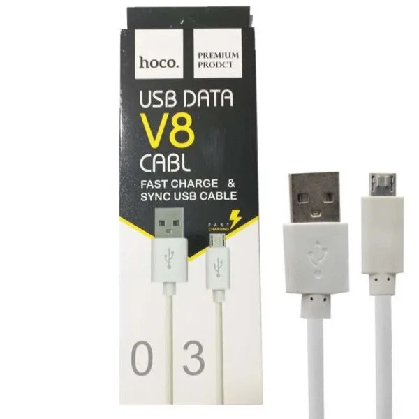 کابل شارژ میکرو USB اندروید hoco مدل V8-03