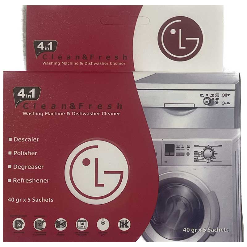پودر جرم گیر ماشین  ظرفشویی و لباسشویی ال جی بسته 5 عددی