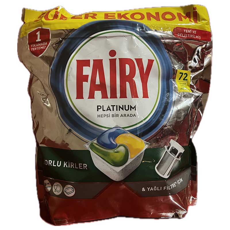 قرص ماشین ظرفشویی فیری پلاتینیوم 72 عددی