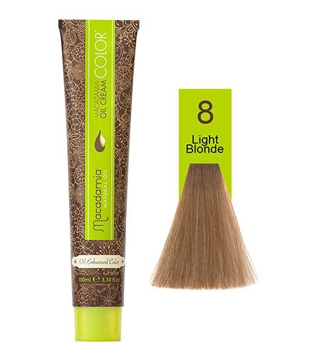 رنگ مو ماکادامیا شماره 8 رنگ بلوند روشن حجم 100میل Macadamia