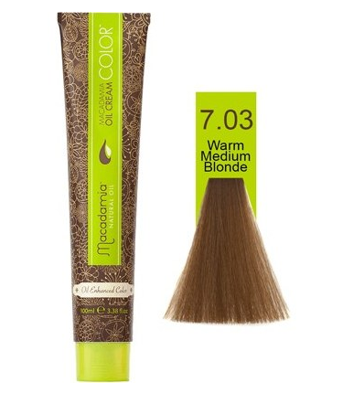 رنگ مو بدون آمونیاک بلوند گرم  کد 7.03