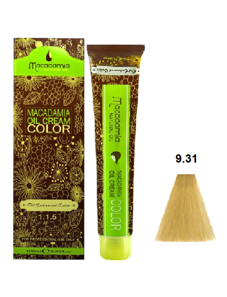 رنگ مو ماکادامیا شماره 9.31 رنگ بلوند کنفی خیلی روشن