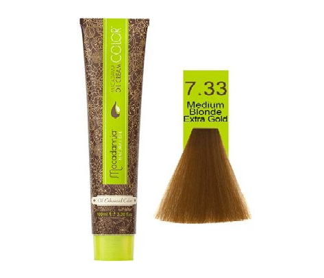 رنگ موی ماکادامیا شماره 7.33 حجم 100 میلی لیتر رنگ عسلی متوسط