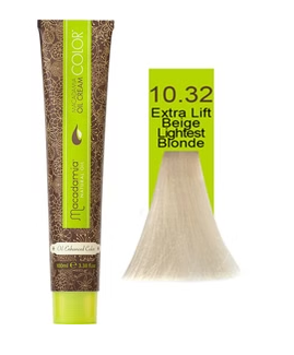 رنگ موی ماکادامیا شماره 10.32 حجم 100 میلی لیتر رنگ بژ پلاتینه